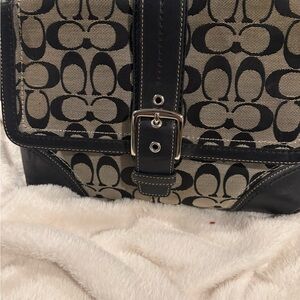 Coach Black and Tan Shoulder Bag